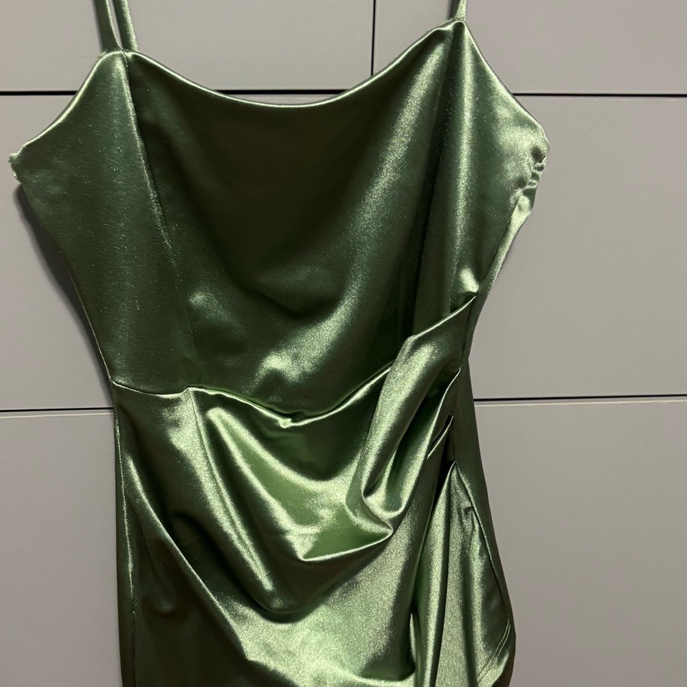 Windsor Green Satin Prom Dress